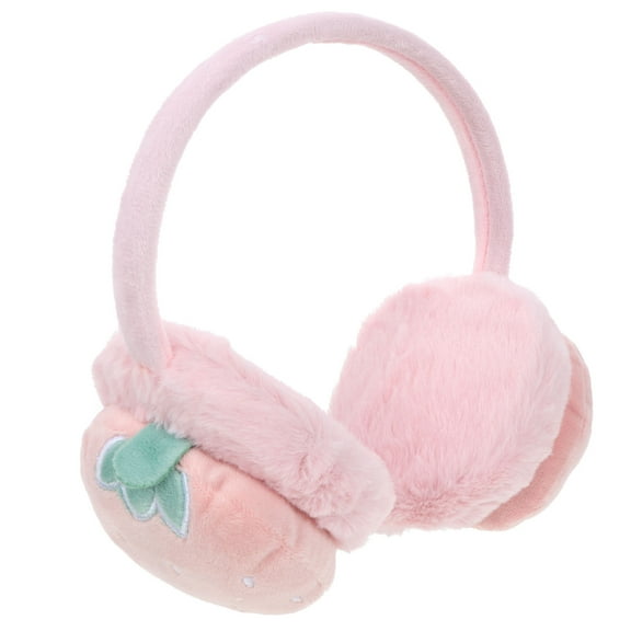 HAMPPLIES Warm Earmuffs Plush Pink 1Pc for Winter Outdoors