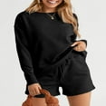 thumbnail image 3 of PENGXIANG Ensemble de Chandail en Molleton et Shorts Assortis pour Pyjamas de Femmes, 3 of 9