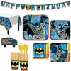 Batman Superhero Birthday Party Kit Includes Happy Birthday Banner and Birthday Candles, Serves 16