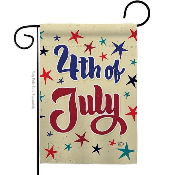 Ornament Collection G192222-BO 13 x 18.5 in. July 4th Joy American Vertical Garden Flag with Double-Sided House Decoration Banner Yard Gift