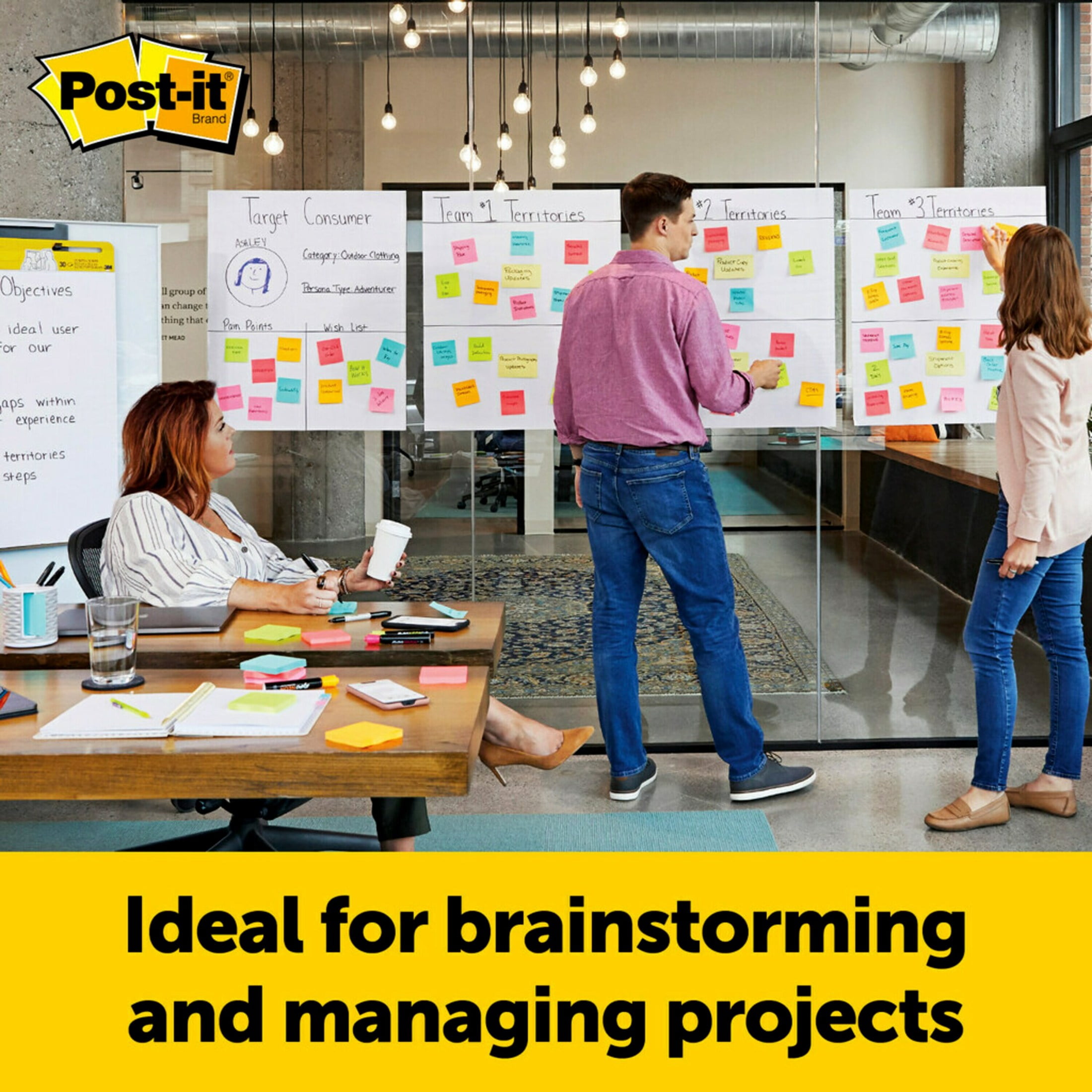 Post-it Wall Pad Easel Pad w/ Bonus Command Strips, 20 in. x 23 in., 2 Pads