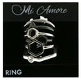 thumbnail image 2 of Mi Amore Stackable Hexagon Multiple-Ring-Set Silver-Tone & Black Size 8.00, 2 of 2