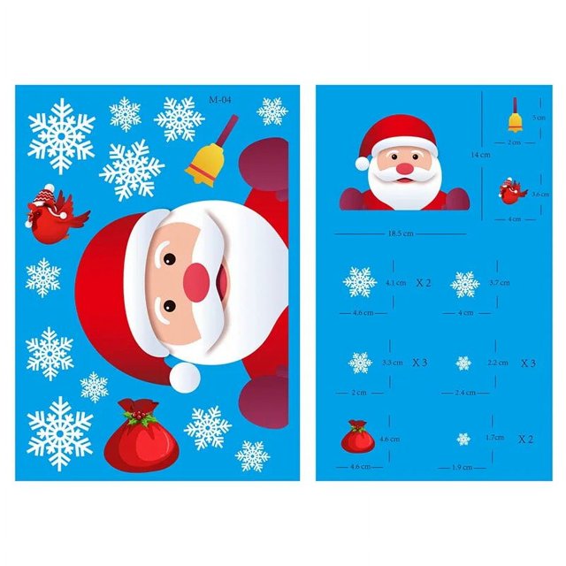 Pegatinas de pared de alce y Papá Noel, decoración de ventana, Feliz Navidad para el hogar, regalos de Navidad, Feliz Año Nuevo, 2024 Natal