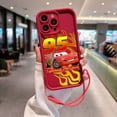 thumbnail image 3 of Cars Lightning McQueen 95, funda de teléfono para IPhone 15, 14, 13, 12, 11 Pro Max, Mini, XR, XS, X, 7, 8 Plus, TPU suave con correa de mano, 3 of 5