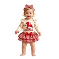 thumbnail image 3 of Tisuna My First Christmas Outfit Set For Girls Santa Letter Print Long Sleeve Romper And Skirt With Headband Set Soft Kids Age 0-18 Months Festive Party Fall Outfits, 3 of 4