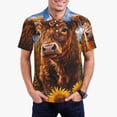 thumbnail image 1 of Fotbe Cloud Sky Sunflower Cow Camiseta Polo de Golf para Hombre con Estampado – Camisa Deportiva Transpirable con Cuello Abotonado-4X-Large, 1 of 6