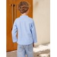 thumbnail image 2 of Arshiner Boys Cotton Linen Henley Shirt Button Down Shirt Long Sleeve T Shirt Casual Solid Tops, 2 of 6