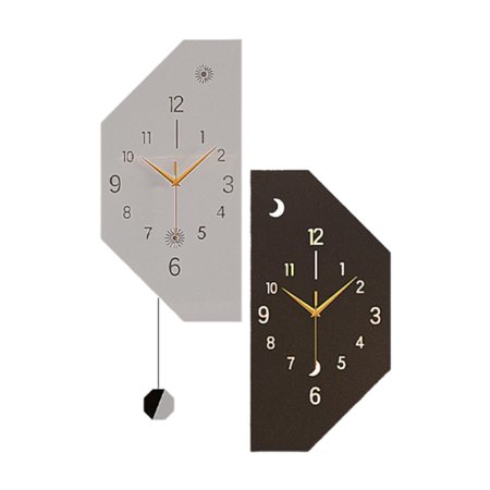 Fancyes Double Sided Corner Wall Clock Modern Simple Decorative Clock Wall Decoration for Office Home Bedroom Study Housewarming Gift Octagonal Large