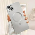 thumbnail image 4 of Magnetic case for iPhone 13 Mini Phone Case for Women, Matte Luxury Soft Metallic Luster Design with Camera Lens Protector, Compatible with Magsafe Case for iPhone 13 Mini 5.4"-Silver, 4 of 14