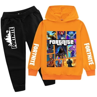 Fortnite Kids Hoodie and Jogger Pants Set Black Gaming Tracksuit