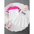 thumbnail image 3 of PureChapter Girls Clothing Sets Color Block Short Sleeve T-Shirt & Pleated Skirt 2 Piece Back to School Outfit for Kids 7-14, 3 of 8