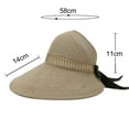 thumbnail image 6 of Women Straw Sun Visor Hat Wide Brim Summer UV Protection Beach Cap Foldable Packale Korean Style, 6 of 8