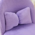 thumbnail image 3 of HYJY Fluffy Girls Vanity Chair with Back & Pillow,Cute Small Cozy Desk Chair No Wheels,Comfy Makeup Ch with Ajustable Gold Legs,for Bedroom,Living Room,Small Space,Purple, 3 of 18