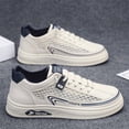 thumbnail image 2 of Men'S & Women'S Retro Sneakers - Thick Platform Sole for Height & Cushioning, Gym, Everyday Shoes - White with Navy Accents - Lightweight  Breathable Mesh Upper, Lace-Up Closure - All-Season Casual, 2 of 8