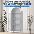 thumbnail image 5 of Arched Storage Cabinet, Modern Storage Cabinet with Glass Door and Adjustable Shelves, Accent Furniture for Living Room, Kitchen, Dining Room, Entryway, 5 of 6
