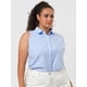 thumbnail image 2 of Camisas con botones de oficisin mangas de talgrande pamujer Top Azul 4XL, 2 of 6