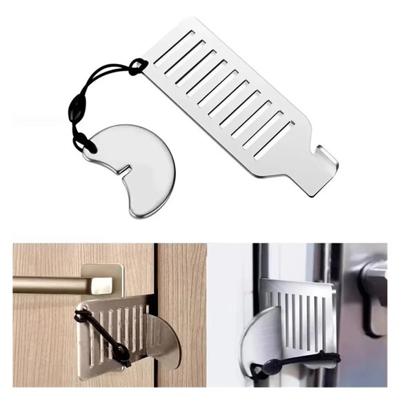 Safety Anti-Theft Door Blocker Portable 8cm Stainless Steel Safe Security Tool for Home Privacy