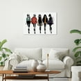 thumbnail image 2 of Wynwood Studio Canvas Girl Line Up Rainbow Fashion and Glam Runway Wall Art Canvas Print Black 30x20, 2 of 3
