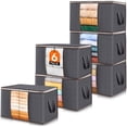 thumbnail image 1 of Lifewit Paquete de 6 almacenamiento de ropa, almacenamiento y organización plegable, contenedores de almacenamiento con tapas, almacenamiento de mantas con ventana transparente, almacenamiento de arma, 1 of 5