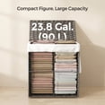 thumbnail image 3 of Nordic Hygge 23.8 Gal. Dove Gray Synthetic Rattan Laundry Hamper with Lid and Removable Liner, 3 of 8
