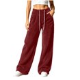 thumbnail image 4 of Lmueinov Womens Sweatpants Drawstring Elastic High Waist Double Sided Fleece Pants Wide Leg Sweatpants with Pockets for Jogger Coffee, 4 of 4