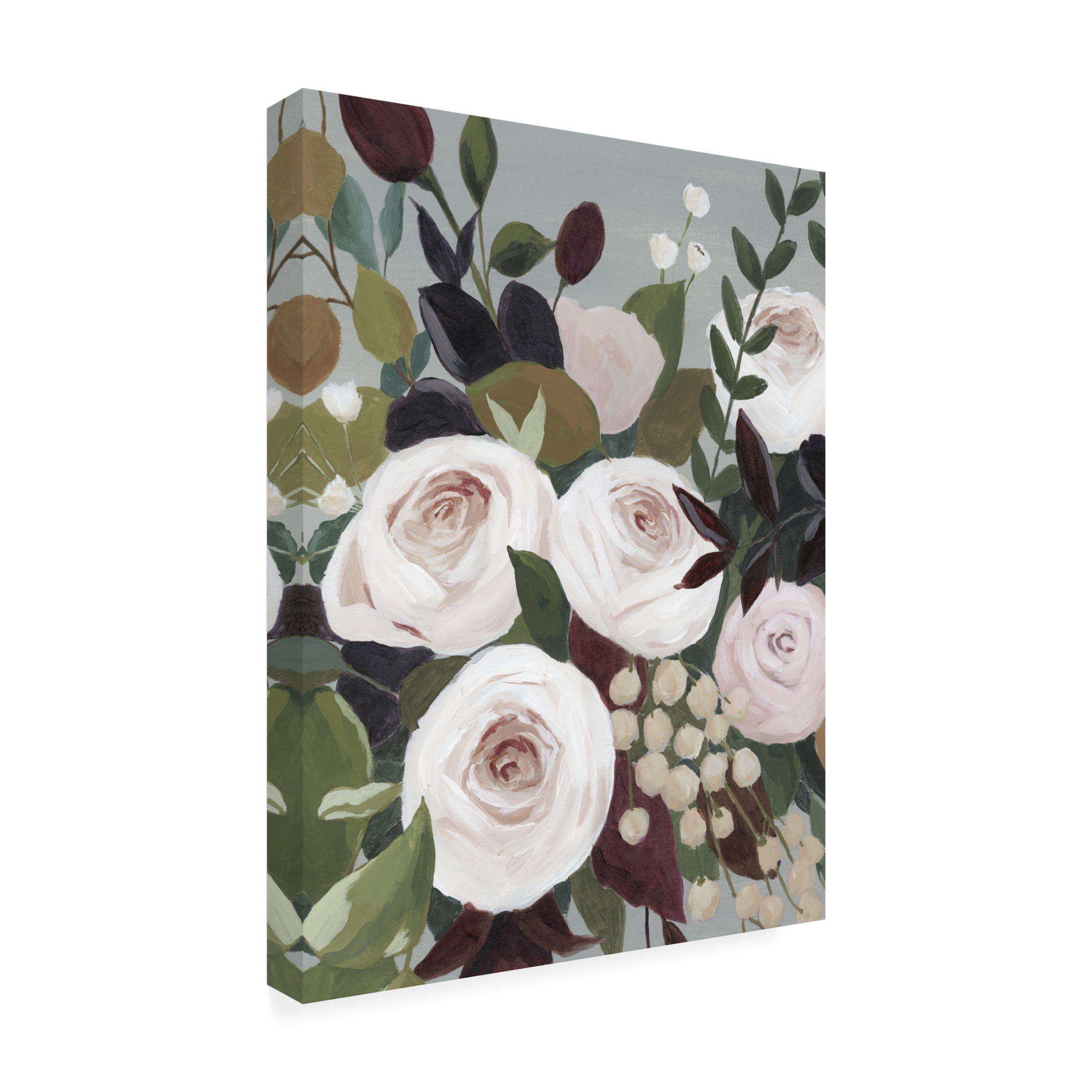 Canvas Wall Art - Grace Popp 'Bohemian Blooms I' Wall Art for Living Room, Bedroom, or Office Décor by Trademark Fine Art - 35 x 47 Inches