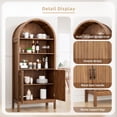 thumbnail image 3 of Fiogmub Tall Arched Display Cabinet, 5-Tier Bookshelf Kitchen Pantry  Cabinet, Open Shelf Storage Cabinet for Living Room, 3 of 8