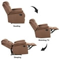 thumbnail image 2 of Bonzy Home Modern Comfort Reclining Chair Breathable Fabric Recliner Chairs, Brown, 2 of 8