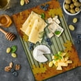 thumbnail image 5 of Fall Cutting Board, Fallen Leaves on Wooden Wall September Foliage Rustic Style Print, Decorative Tempered Glass Cutting and Serving Board, Large Size, Pale Coffee Marigold, by Ambesonne, 5 of 5