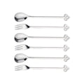 thumbnail image 5 of 6 Pieces Xmas Flatware Stainless Steel Spoon Fork Multipurpose Fruit Fork Xmas Cutlery Kits for Daily Use Wedding Restaurant Crown Argent, 5 of 8