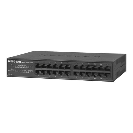 NETGEAR - 24-Port 10/100/1000 Mbps Gigabit Unmanaged Switch - Black
