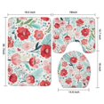 thumbnail image 3 of Pioneer Flower Floral Print Pattern Bathroom Rugs Sets 3 Piece,Toilet Cover Set,Absorbent Non Slip Bathroom Mats Sets with U-Shaped Contour Rug Toilet Rug Set, 3 of 5