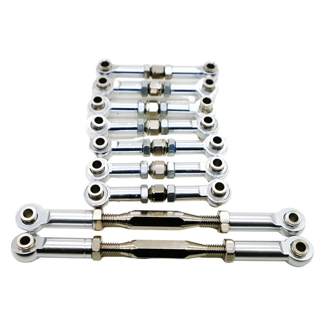 Xingzhi 9x 9Pcs Pull Rod Steering Servo Link For 1/10 WLtoys K949 Easy Installation silver 1Set