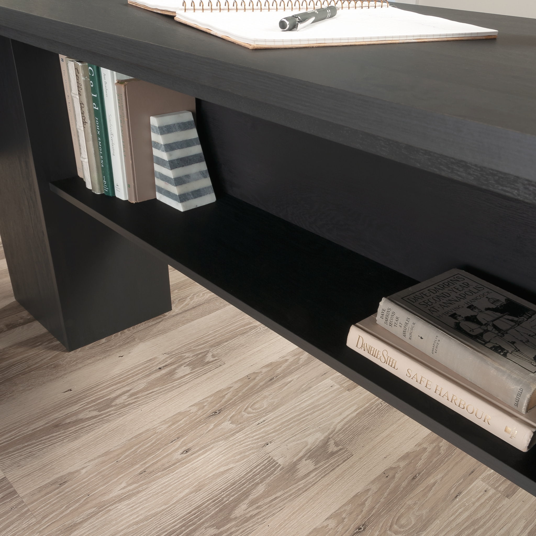 Sauder Dawson Trail L-Shaped Computer Desk, Raven Oak Finish
