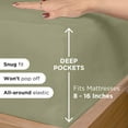 thumbnail image 4 of ROYALE LINENS -3 Piece Twin XL Bed Sheet - Soft Brushed Microfiber 1800 Bedding Set - 1 Fitted Sheet, 1 Flat Sheet, 1 Pillow Case - Wrinkle & Fade Resistant TwinXL Size Sheet Set (Twin XL, SageGreen), 4 of 10