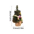 thumbnail image 2 of Christmas Mini Tabletop Tree Ornament, Artificial Plastic Tree with Red Poinsettia and Ball Accents, Window Shelf Desk Display for Holiday Home Party, Small Gift, 2 of 5