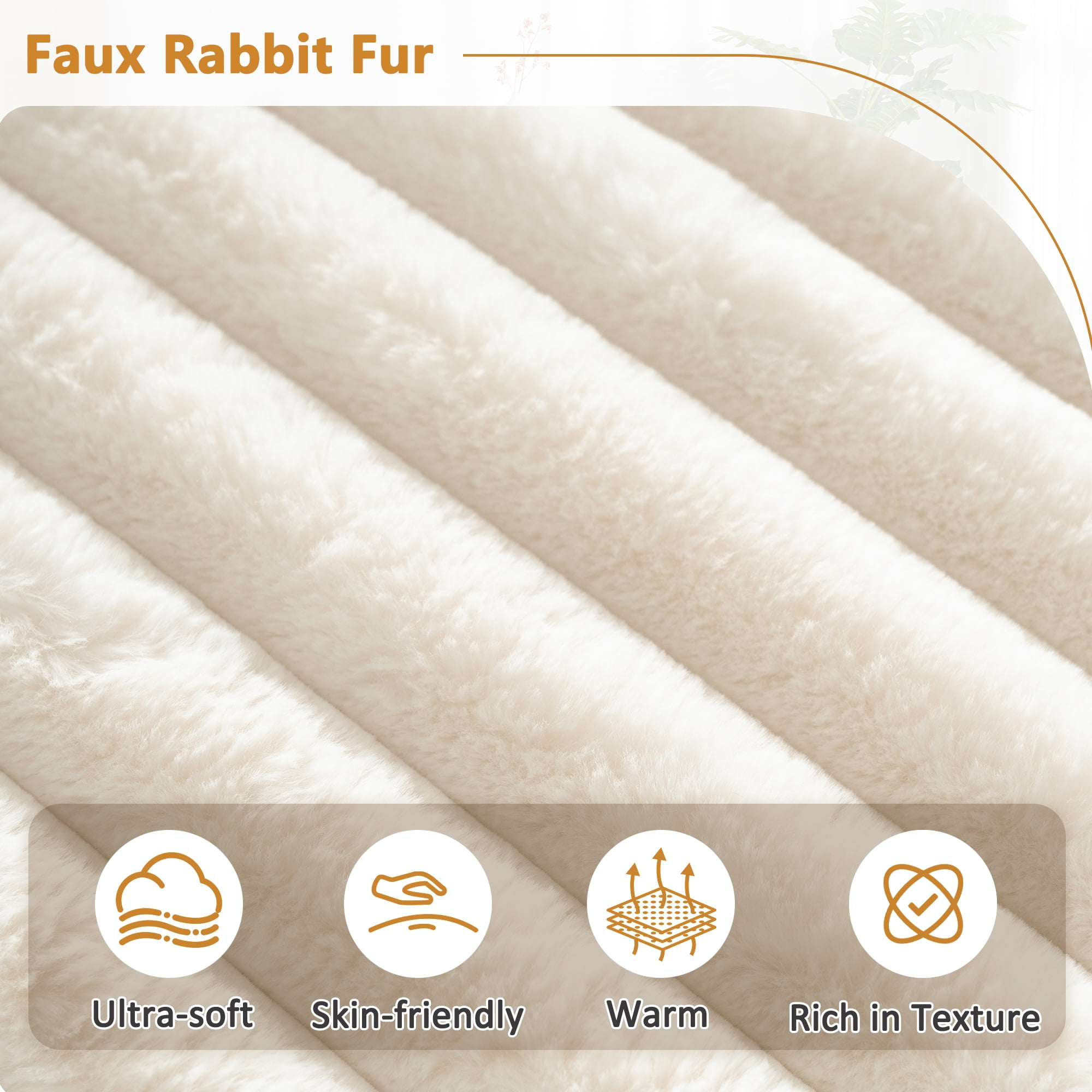 MOONMISS 110" Faux Rabbit Fur L-Shaped Modern Minimalist Modular Free Combination Sofa-Beige