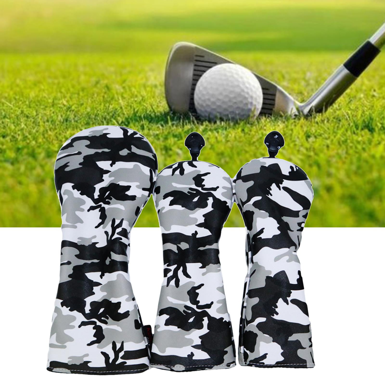 Vensio -3PCS Premium PU Leather Golf Wood Club Headcovers Set with Interchangeable Number Tags, Waterproof Driver Fairway and Utility Covers with Soft Fleece Lining