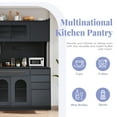 thumbnail image 4 of Harper & Bright Designs Freestanding Kitchen Pantry Storage Cabinet with Drawers and Shelves, Large Kitchen Hutch with Door Towel Rack Power Outlet, Black, 4 of 17