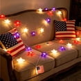 thumbnail image 6 of 4th of July Decorations - Red White and Blue String Lights,59 Inch Patriotic Star& American flag Decoration Lights String for Home Hanging,Wall Decor,Independence Day Atmosphere Layout, 6 of 7