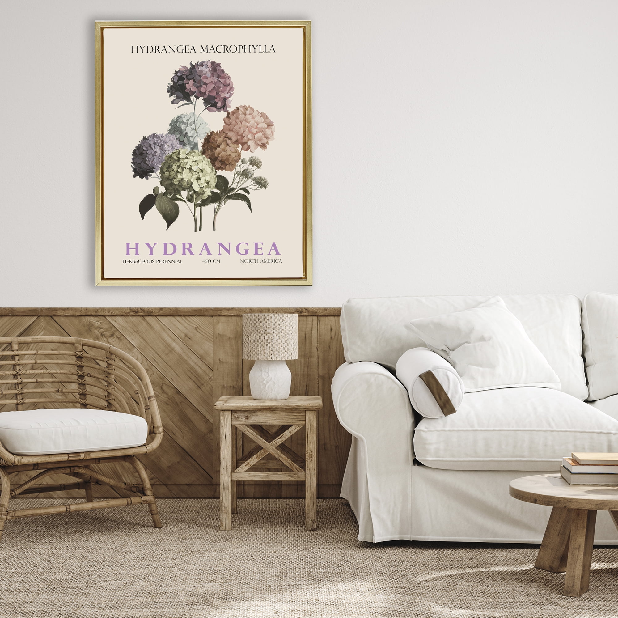 Stupell Industries Nature Hydrangea Bundle Gold Framed Floater Canvas Wall Art, design by Christopher Giampietro