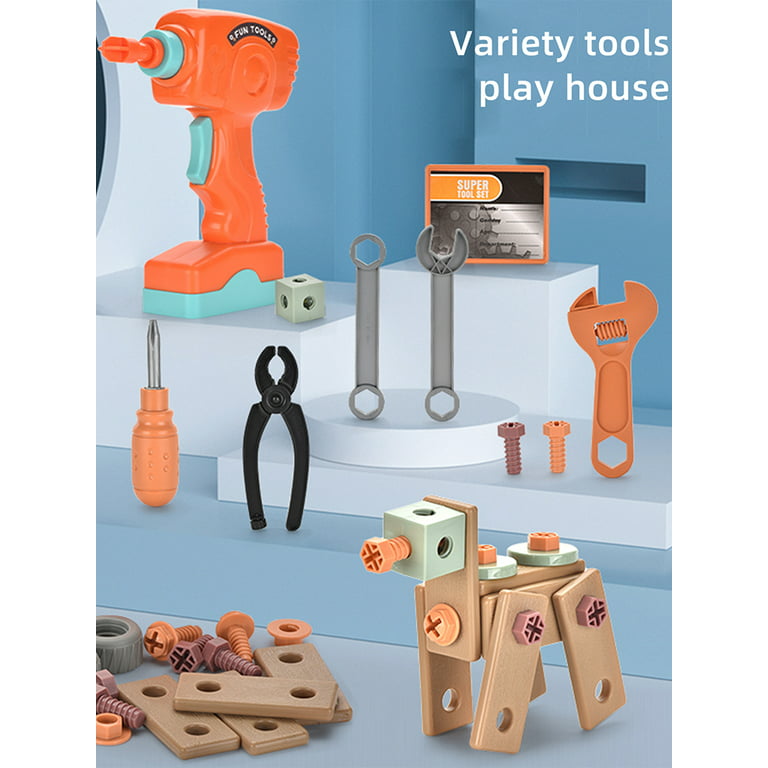 Black & + Decker Junior Learning Tool Set (15 Pcs) Hammer Wrench Nails Play  Wood