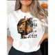 thumbnail image 1 of Playera Deportiva Manga Corta Mujer Dry-FitCreative English Lion Pattern Printed Women'S Fashionable Round Neck Short Sleeve, Simple Casual Sports T-Shirt, Comfortable Summer Top for Holidays.Father, 1 of 7