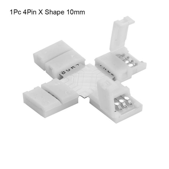 1/5/10PCS New For 3528 5050 Clip-on Coupler Corner LED Strip Connector 10mm 4Pin PCB 1PC 4PIN X SHAPE 10MM