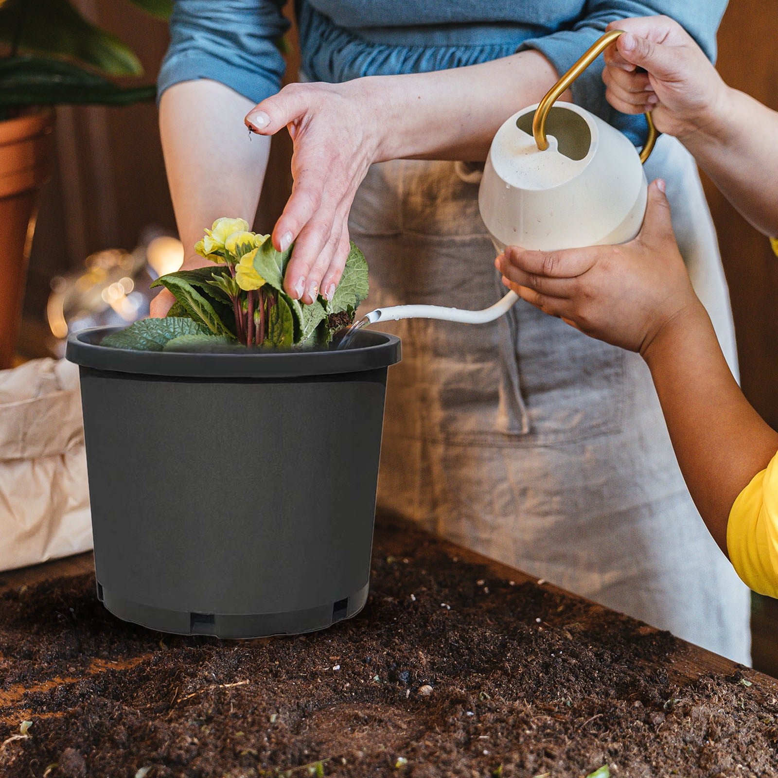 10 Gallon Nursery Pots - Flower Pot Container with Drainage Holes, Flexible Flowerpots for Soil/Hydroponics Gardening, Black