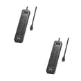 thumbnail image 1 of Huntkey Power Strip with 12 AC Sockets and 2 USB Charging Ports, Black (2 Pack), 1 of 9
