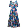 thumbnail image 1 of Plus size 0x Womens Dress Pink Magnolia Garden Print Short Sleeve Princess Cut, 1 of 4