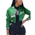 thumbnail image 2 of Seyurigaoka Letter Embroidery Short Baseball Jacket for Women Fashion Casual Slim Vintage Cropped Coat Lady Classic Streetwear Clothing, 2 of 9