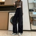 thumbnail image 2 of BUYISI Womens Vintage Overalls New Loose Straight Wide-leg Casual pants Black S, 2 of 9