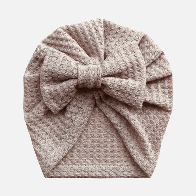 Gorro de lana con lazo de punto tipo gofre para bebé, gorro estilo indio, para otoño e invierno